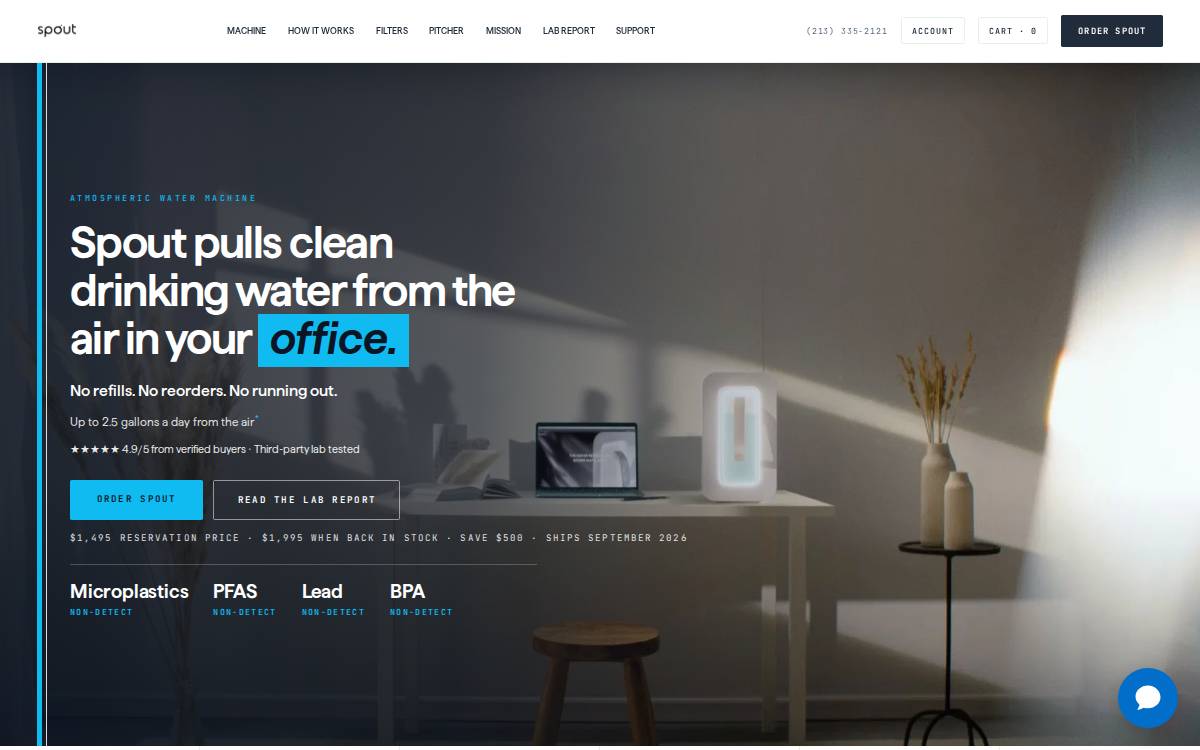 Spoutwater website preview