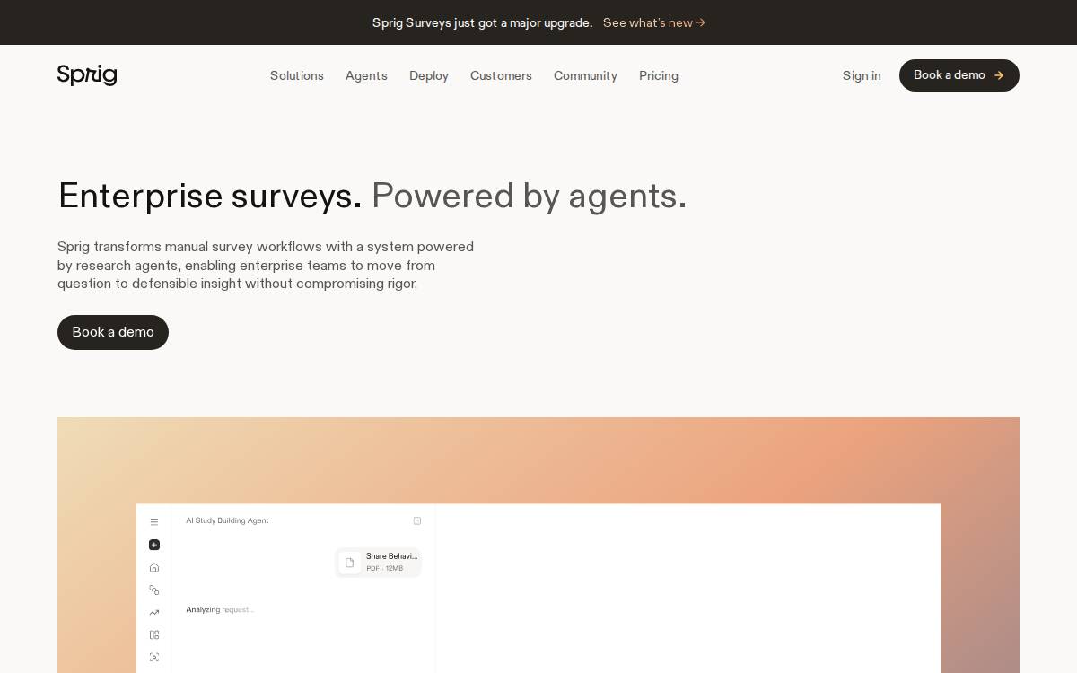 Sprig website preview