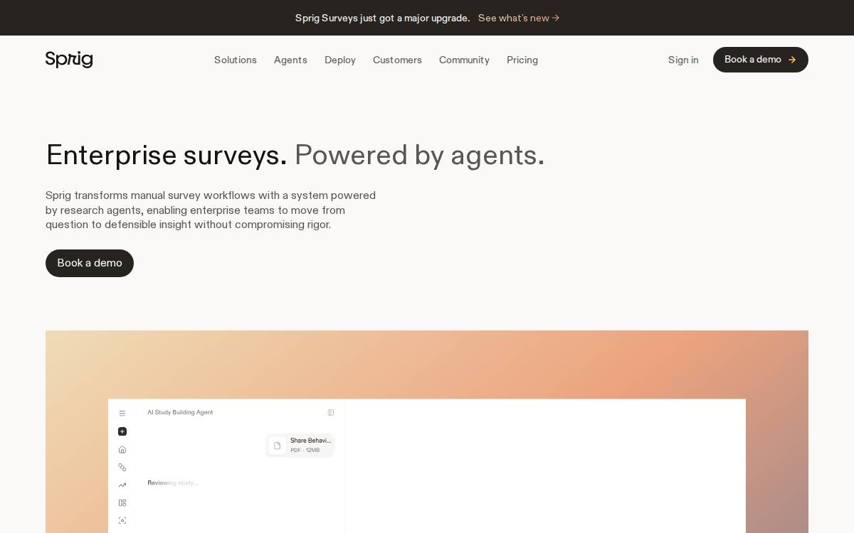 Sprig website preview