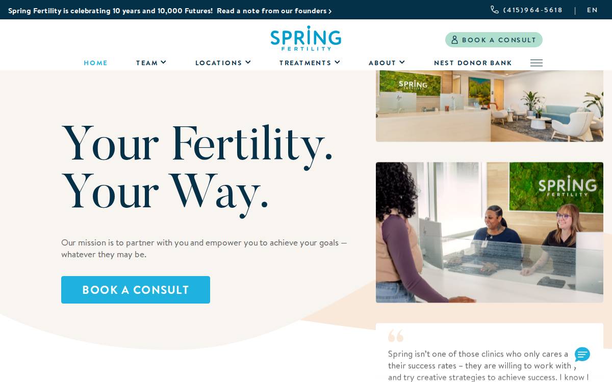 Spring Fertility website preview