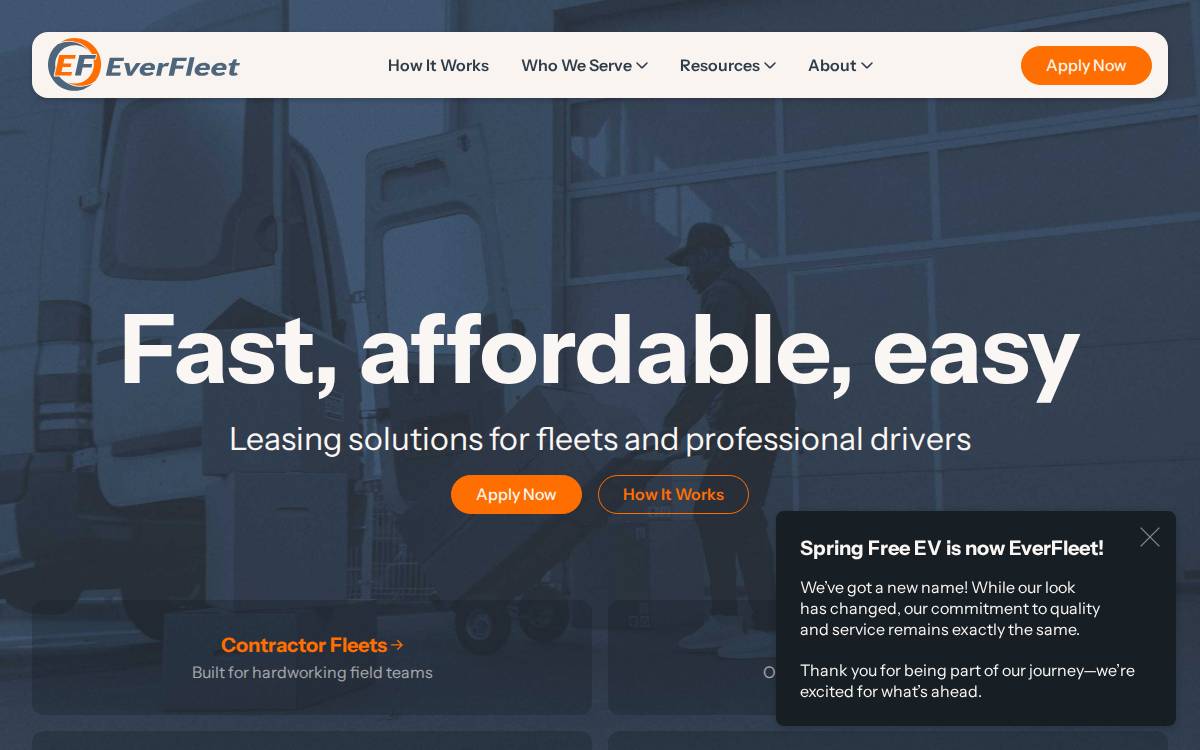 Spring Free EV website preview