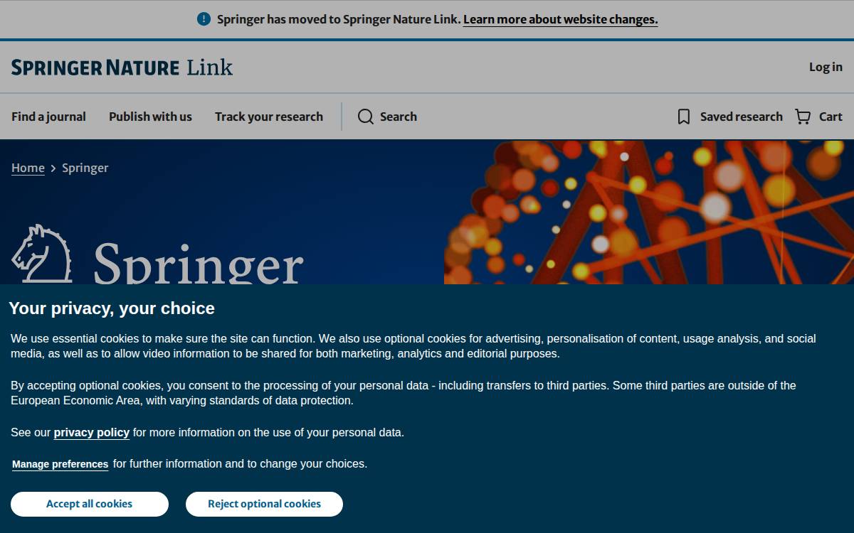 Springer website preview