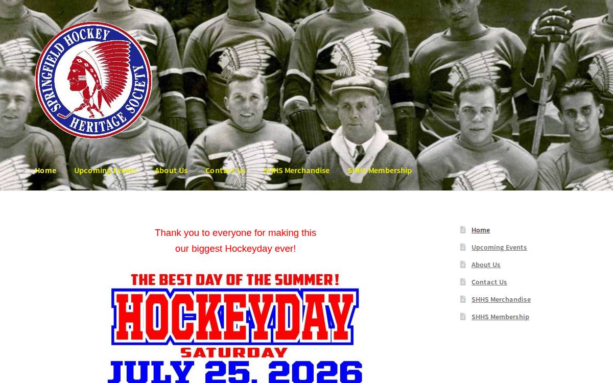 Springfield Hockey website preview