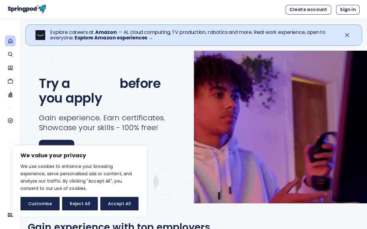 Springpod website preview