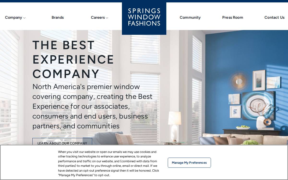 Springs Window Fashions website preview