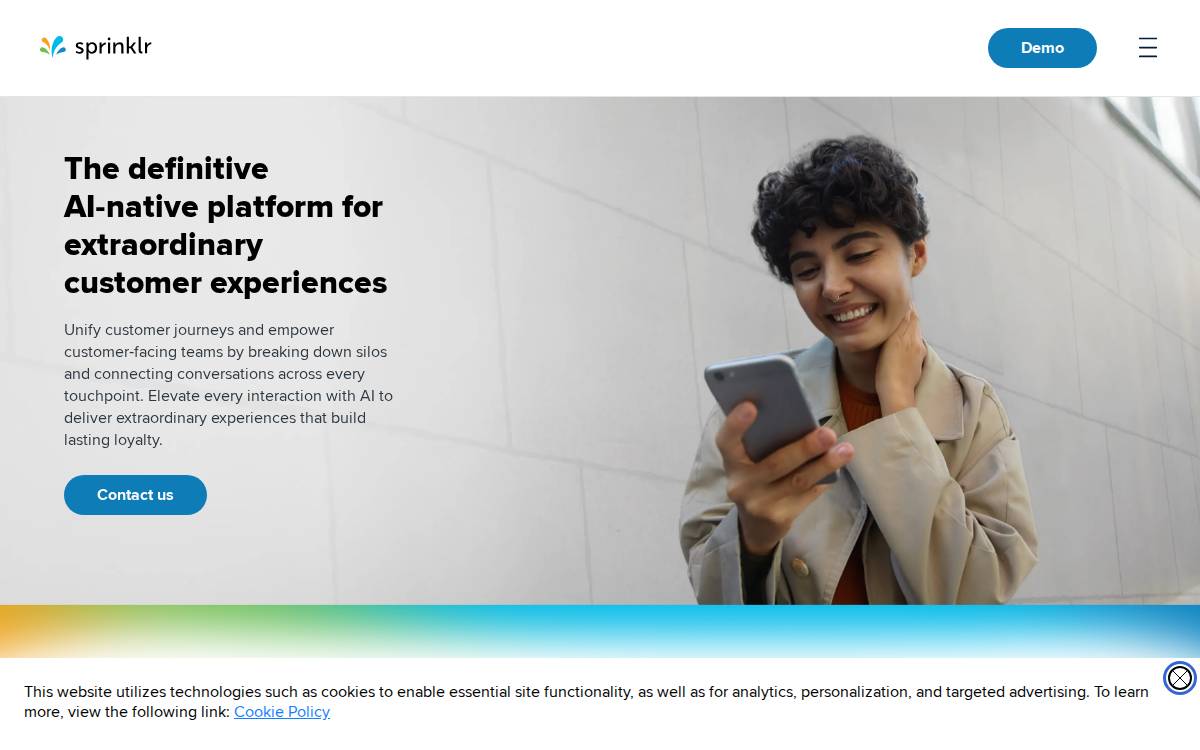 Sprinklr website preview
