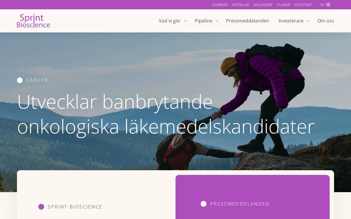 Sprint Bioscience website preview