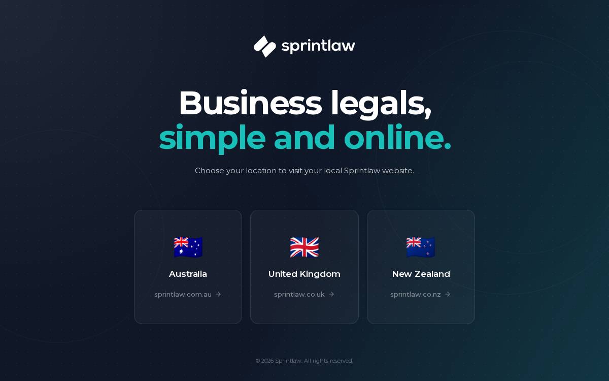 Sprintlaw website preview