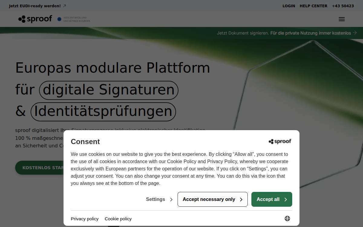 sproof website preview