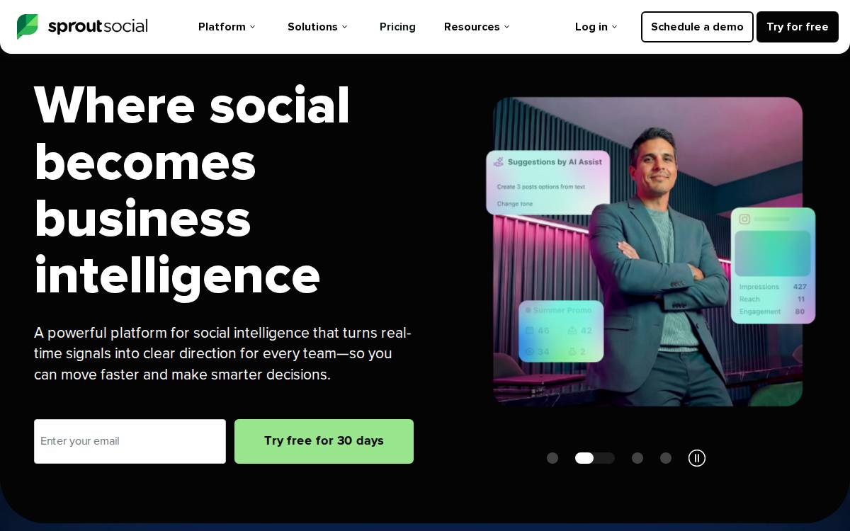 Sprout Social website preview