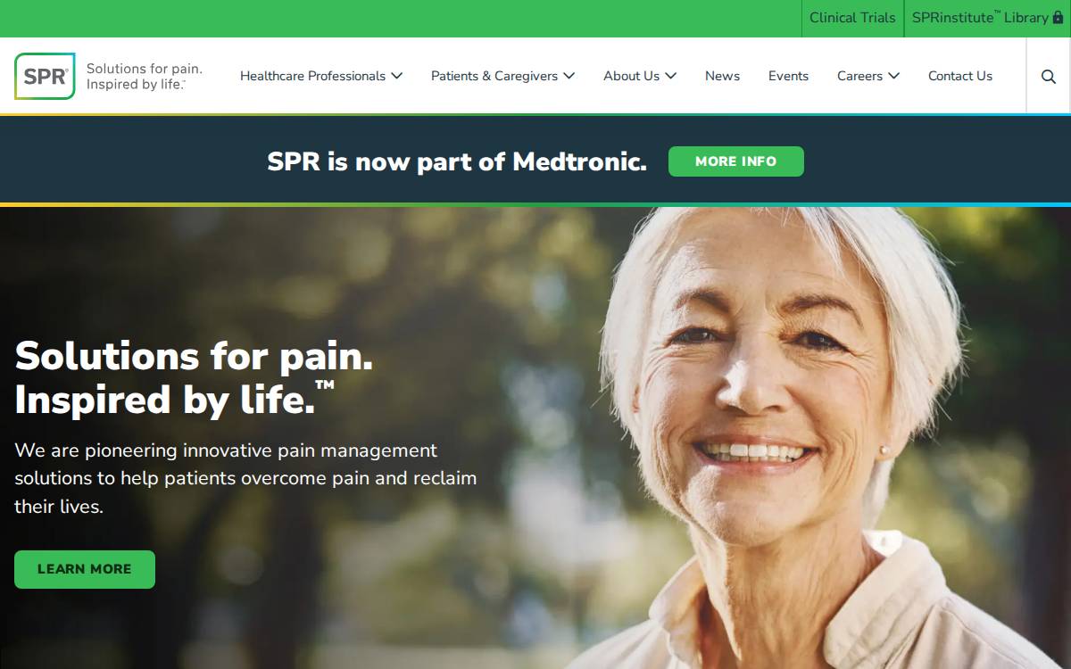 Sprpainrelief website preview