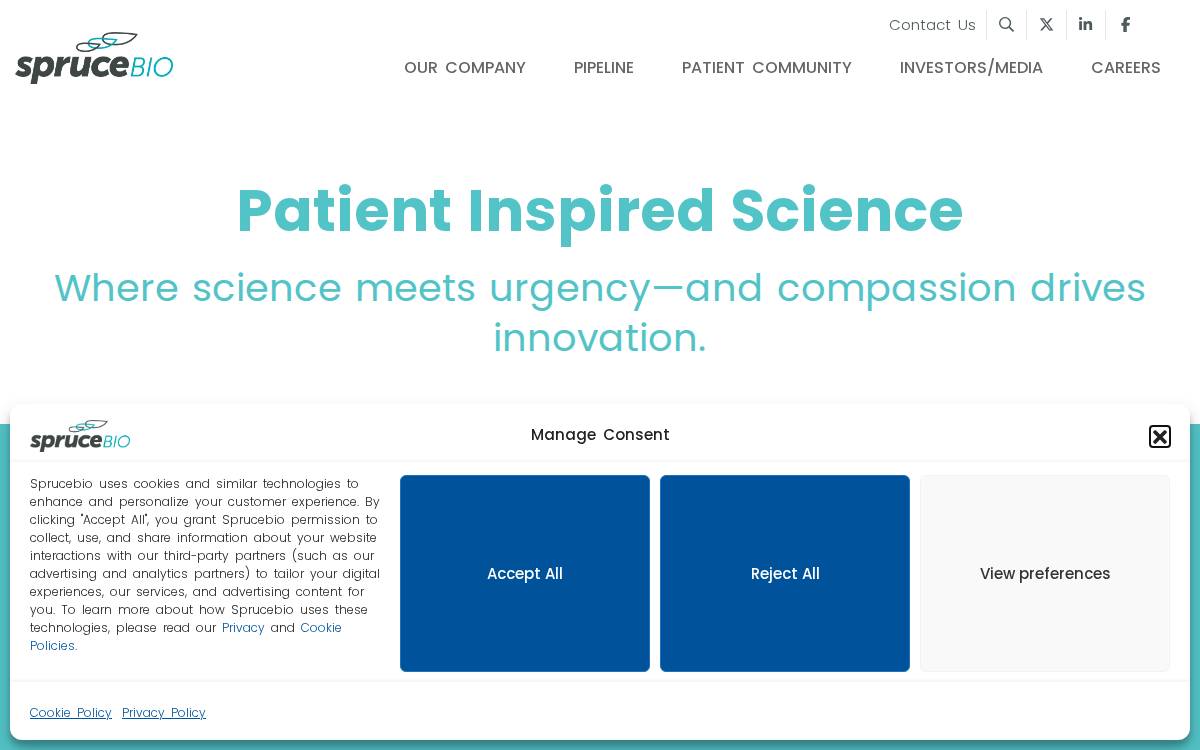 Spruce Biosciences website preview