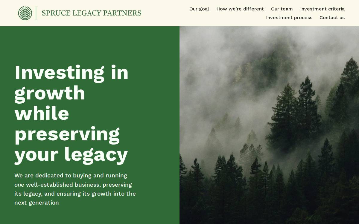 Spruce Legacy Partners website preview