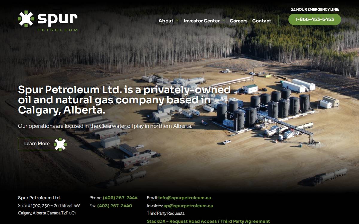 Spur Petroleum website preview