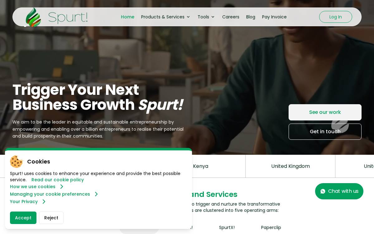 Spurt website preview