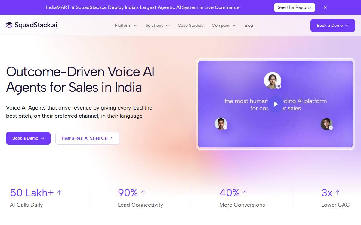 SquadStack website preview