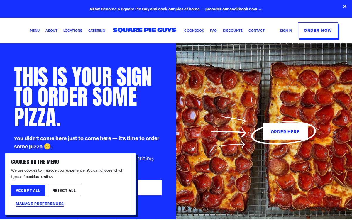 Square Pie Guys website preview
