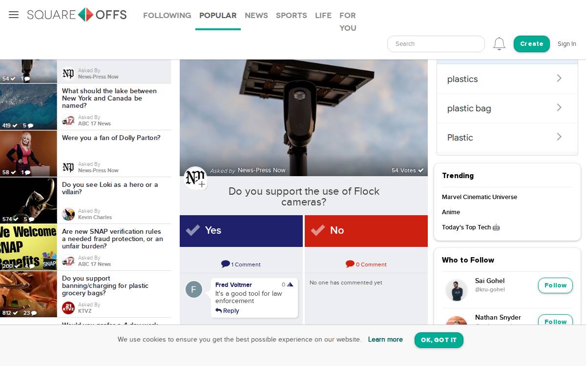SquareOffs website preview
