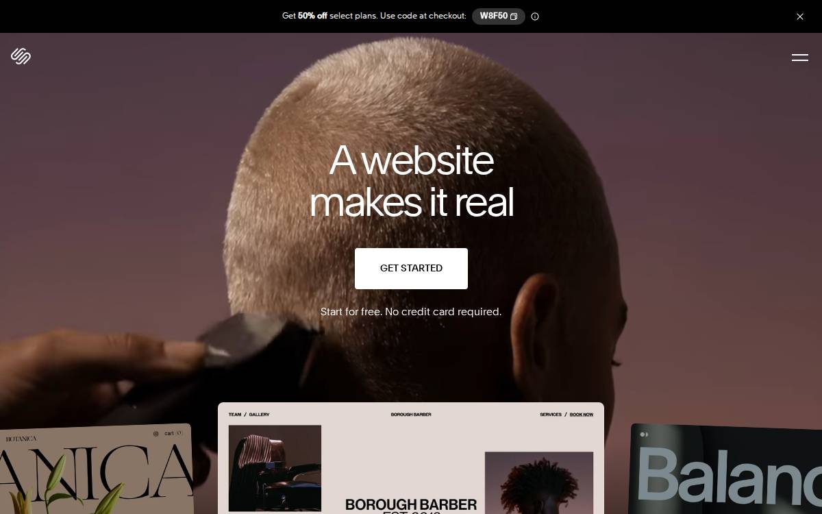 Squarespace website preview