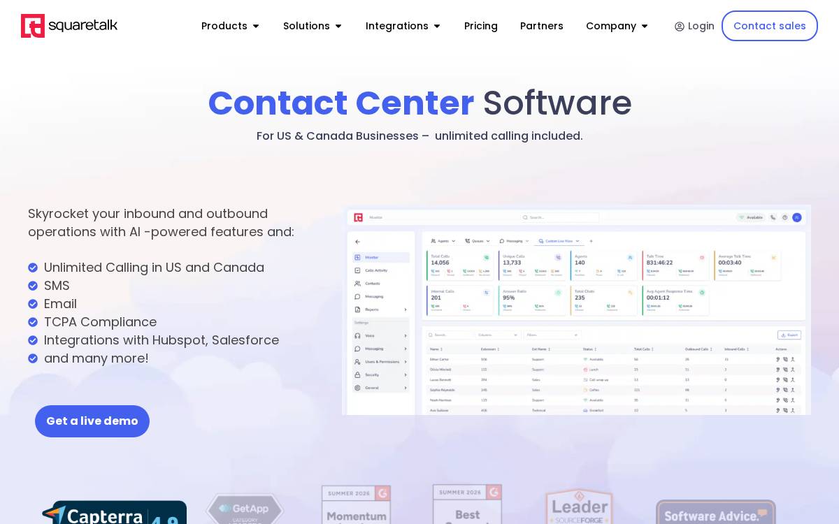 Squaretalk website preview