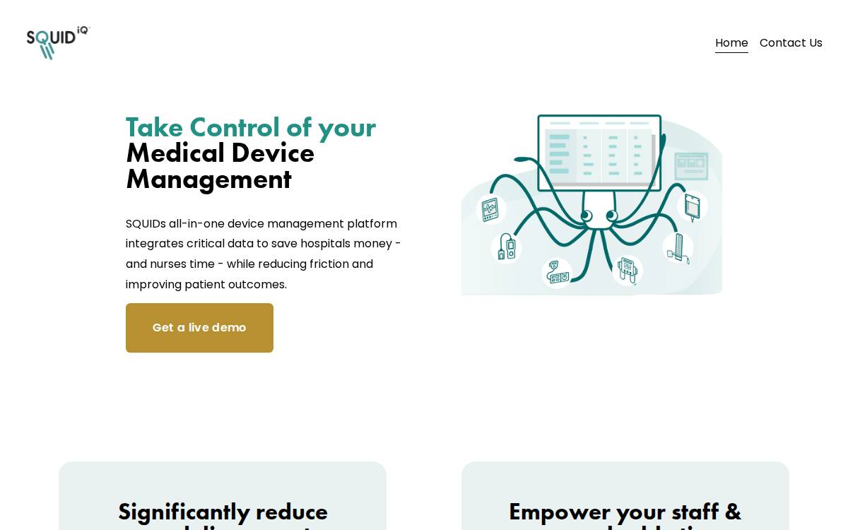 Squid IQ website preview