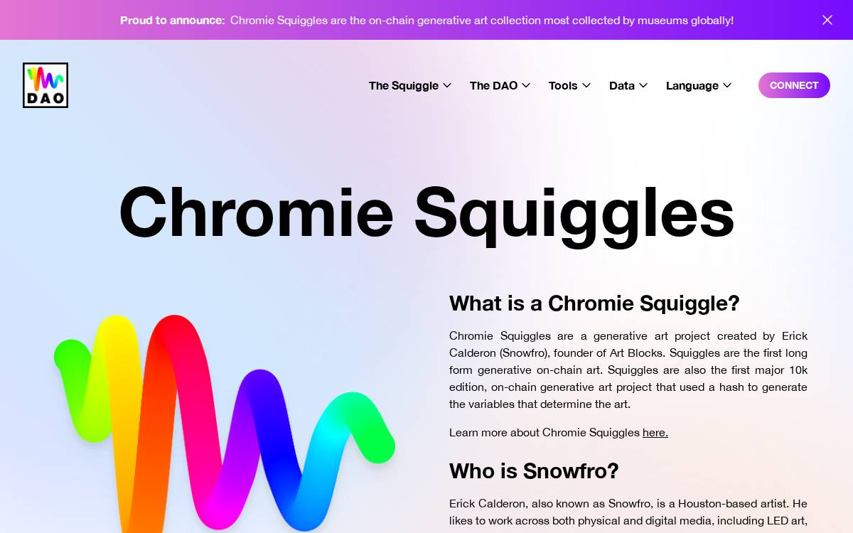 SquiggleDAO website preview