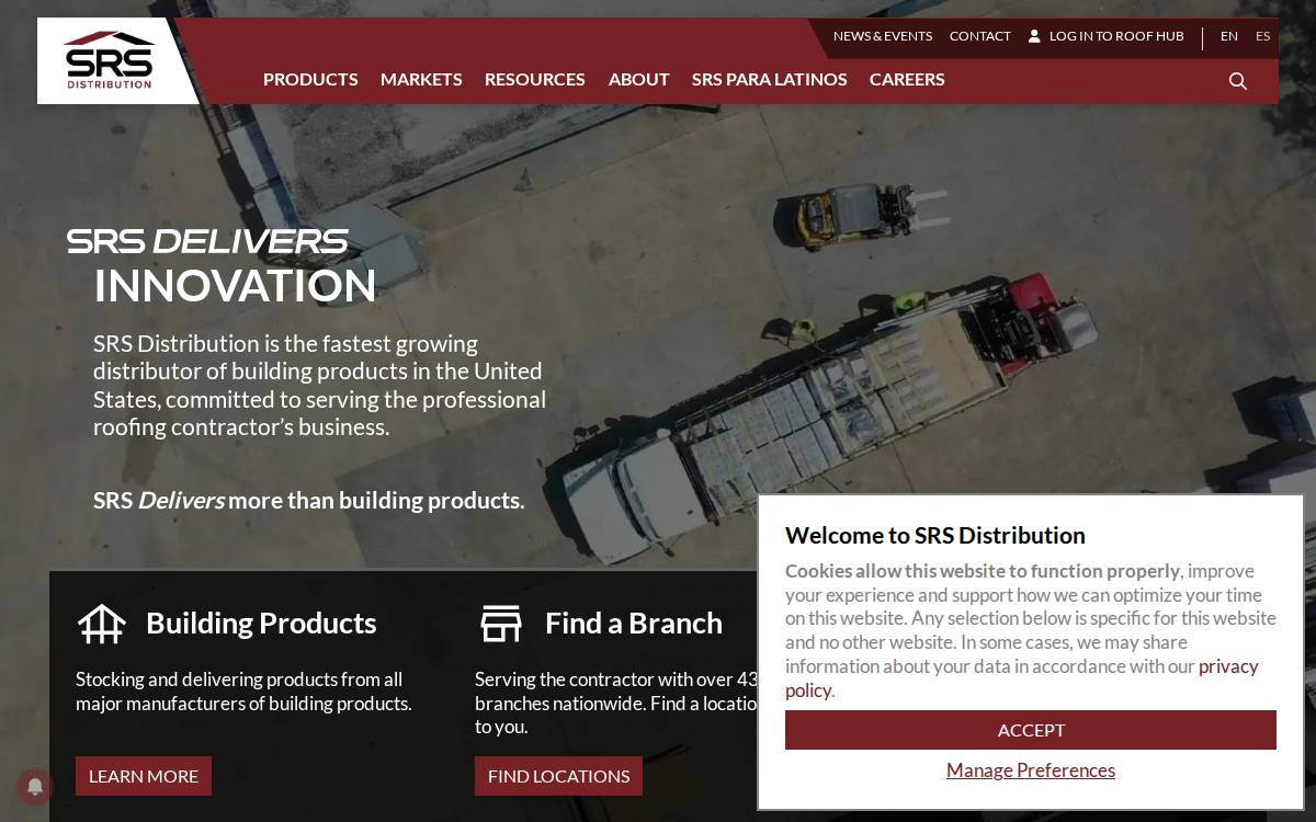 Srsdistribution website preview