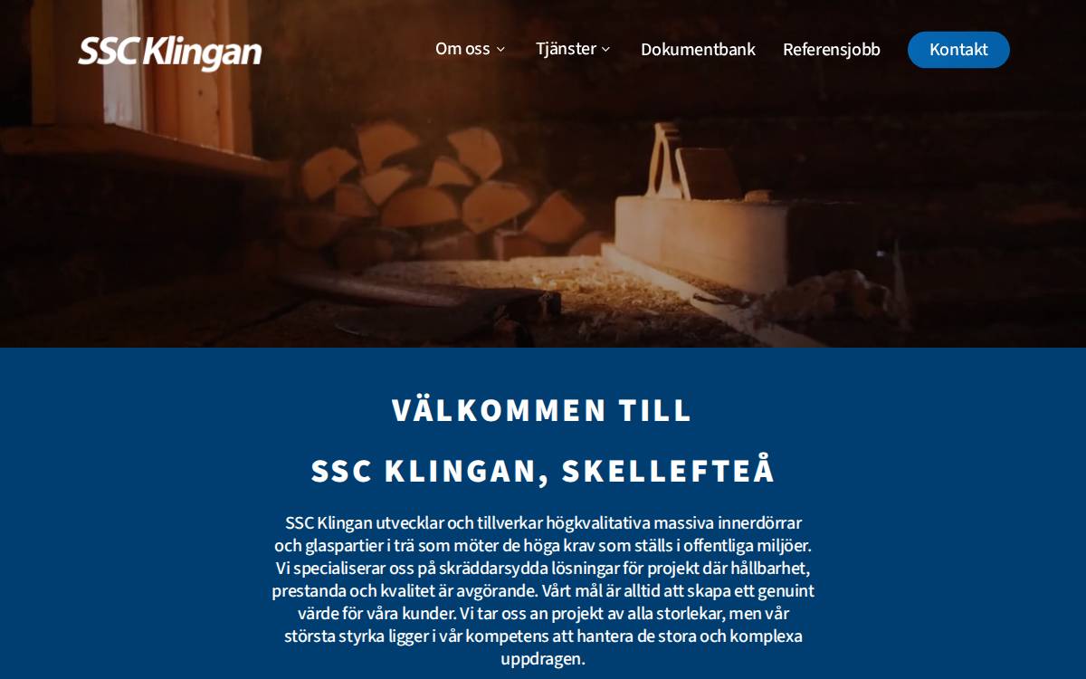 SSC Klingan AB website preview