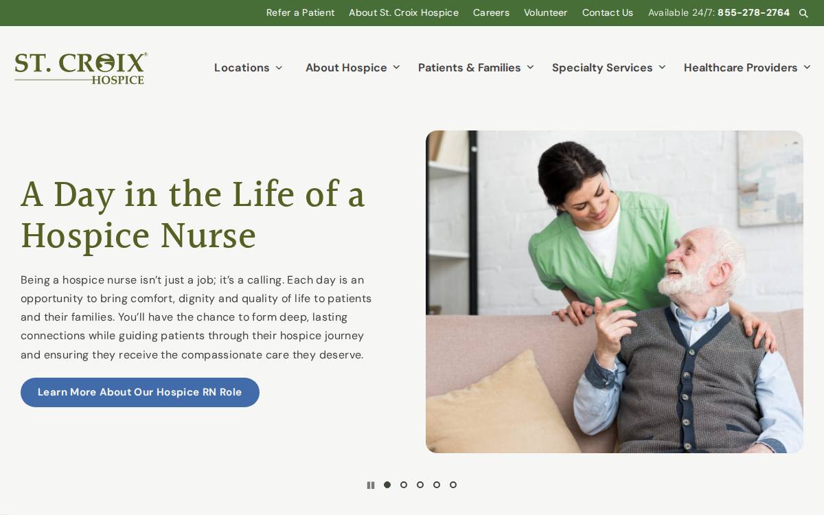 St Croix Hospice website preview