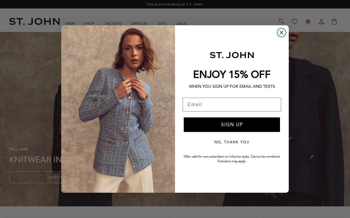 St John Knits website preview
