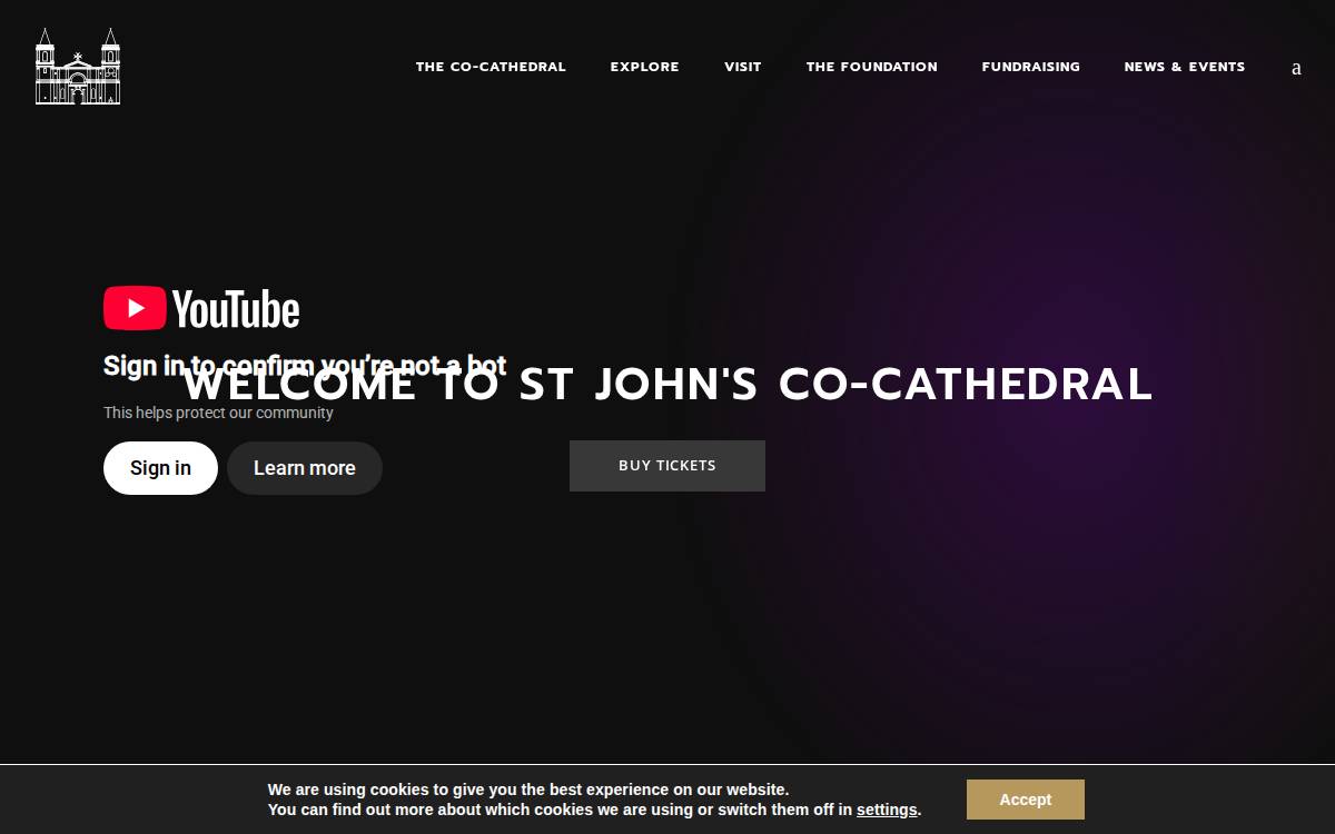 St John's Co-Cathedral website preview