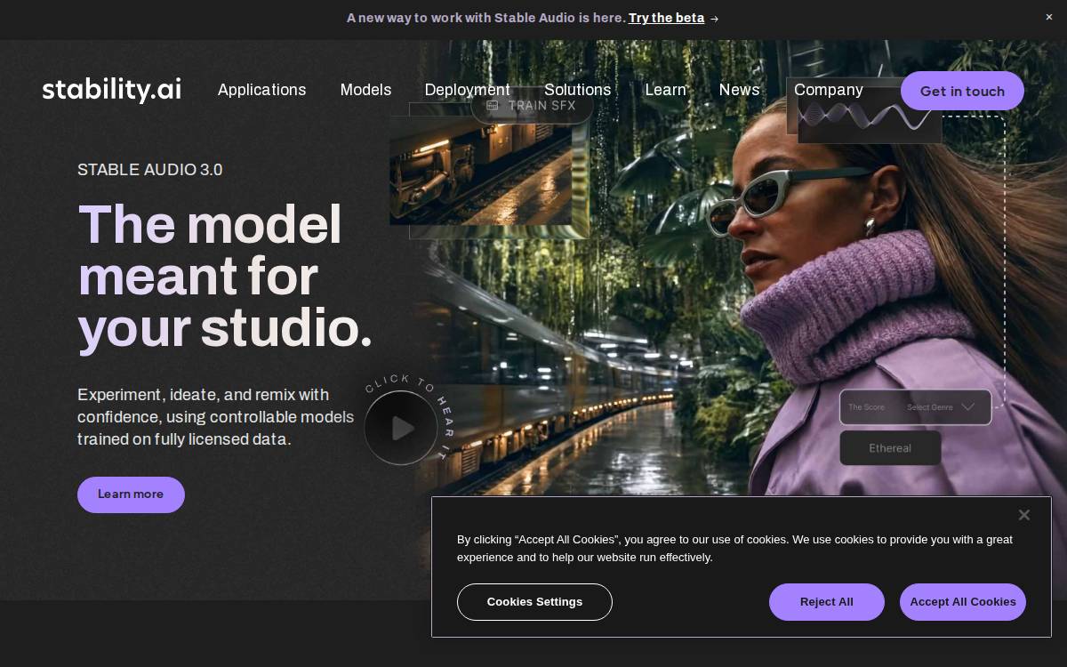 Stability AI website preview