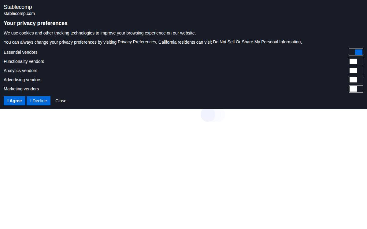 Stablecomp website preview