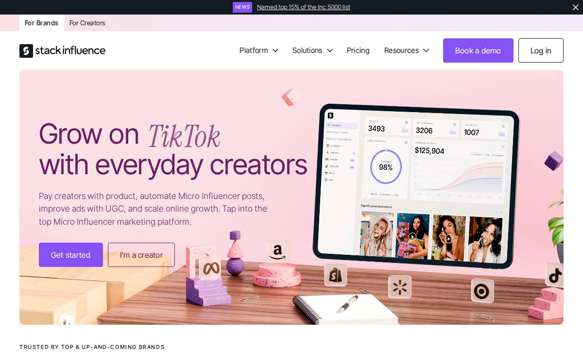 Stack Influence website preview