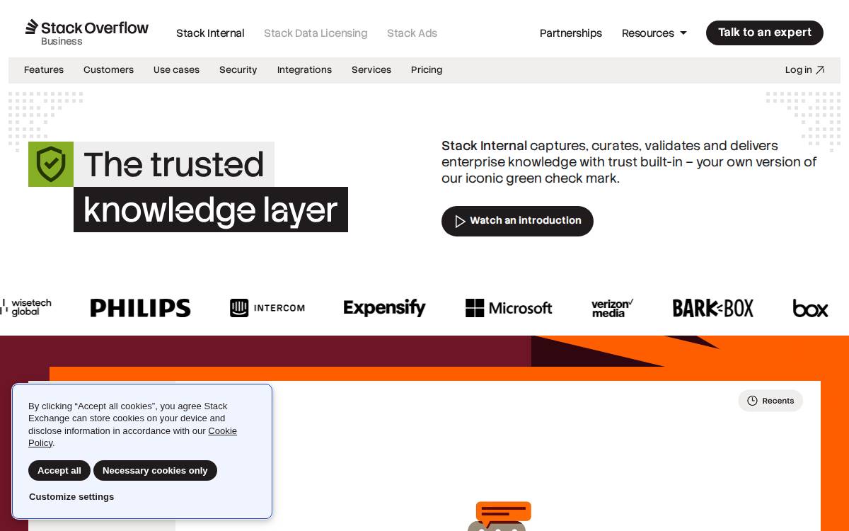 Stack Overflow website preview