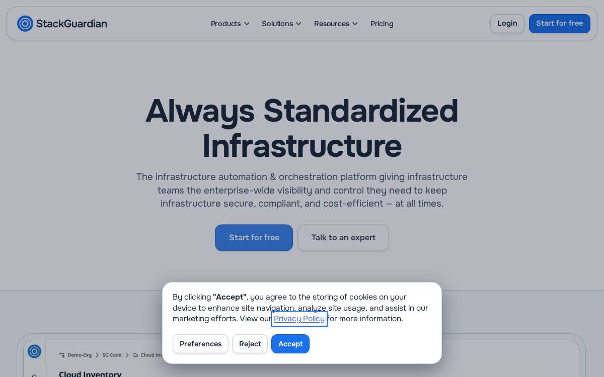 Stackguardian website preview