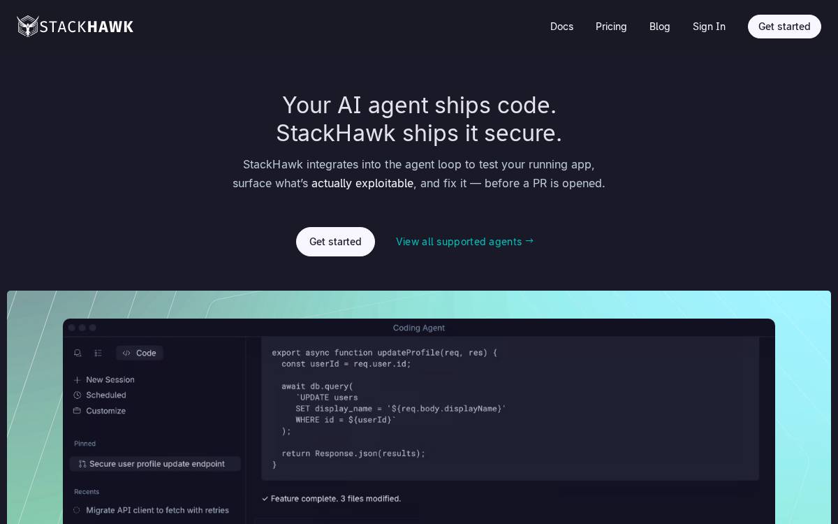 StackHawk website preview