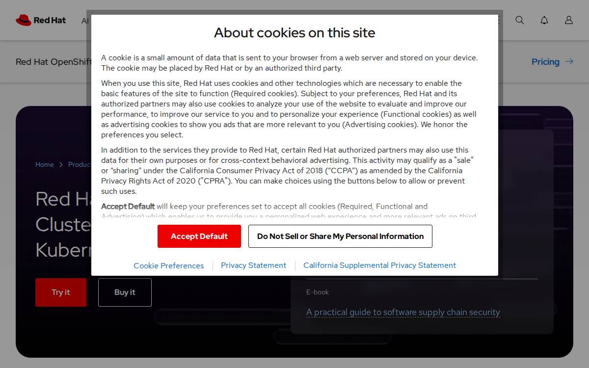 Stackrox website preview