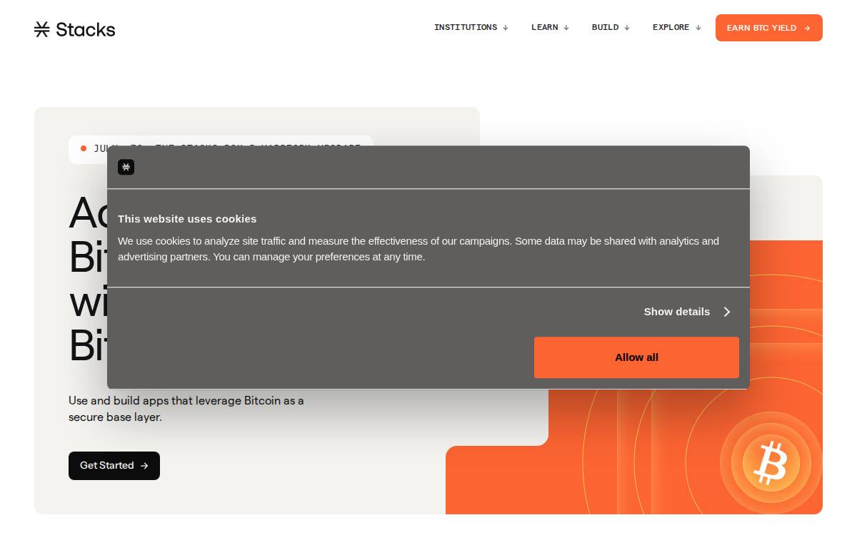 Stacks website preview