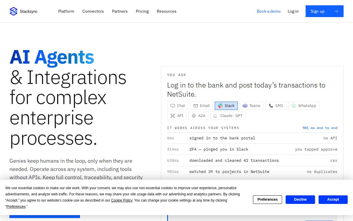 Stacksync website preview
