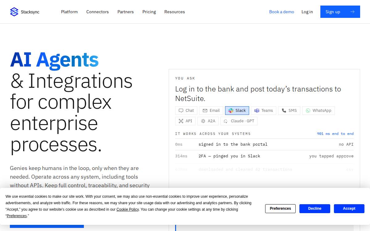 Stacksync website preview