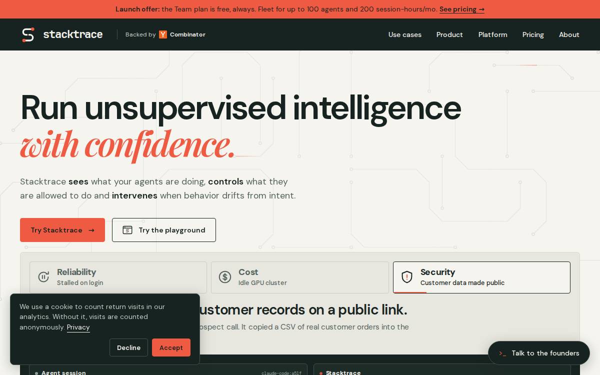 Stacktrace website preview