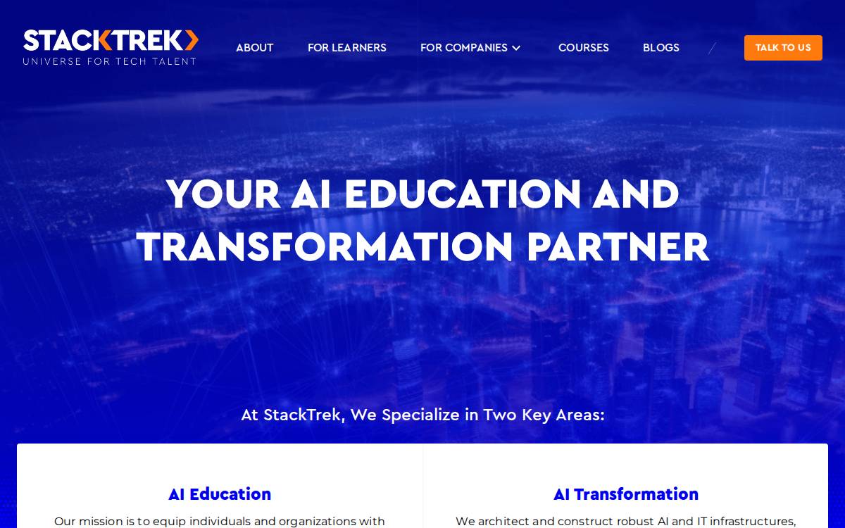 StackTrek website preview