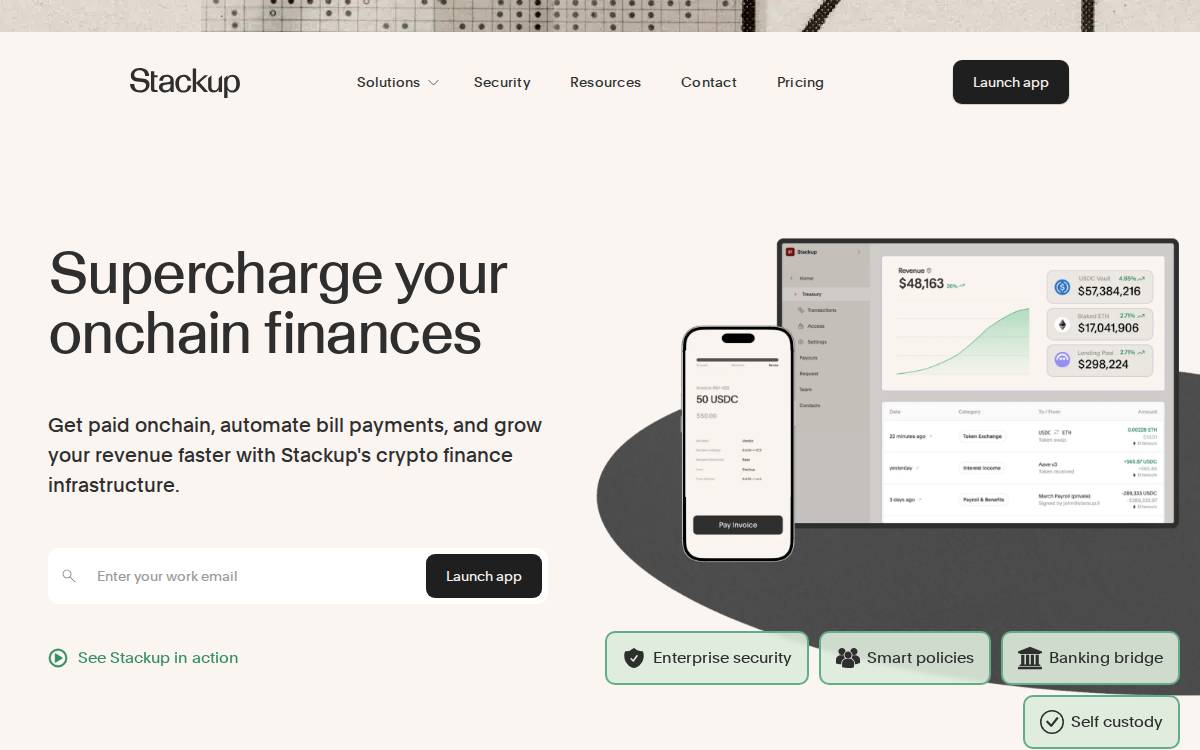Stackup website preview