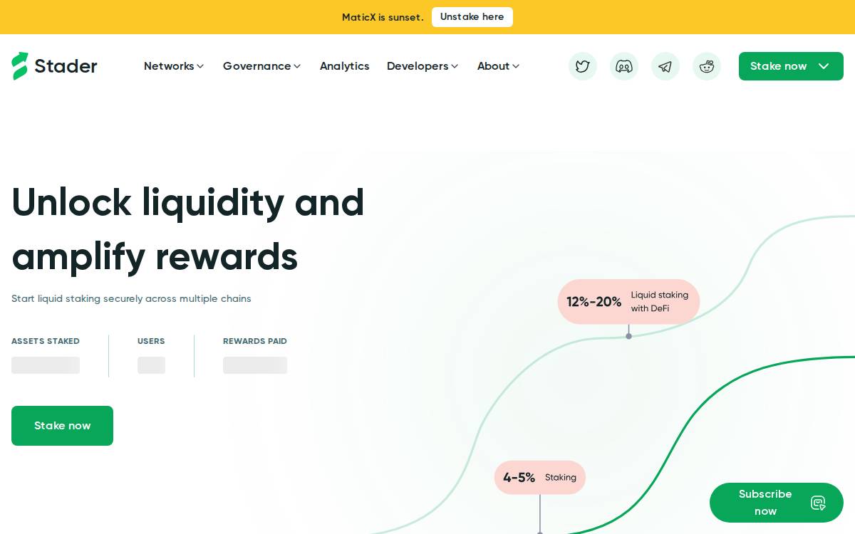 Stader website preview
