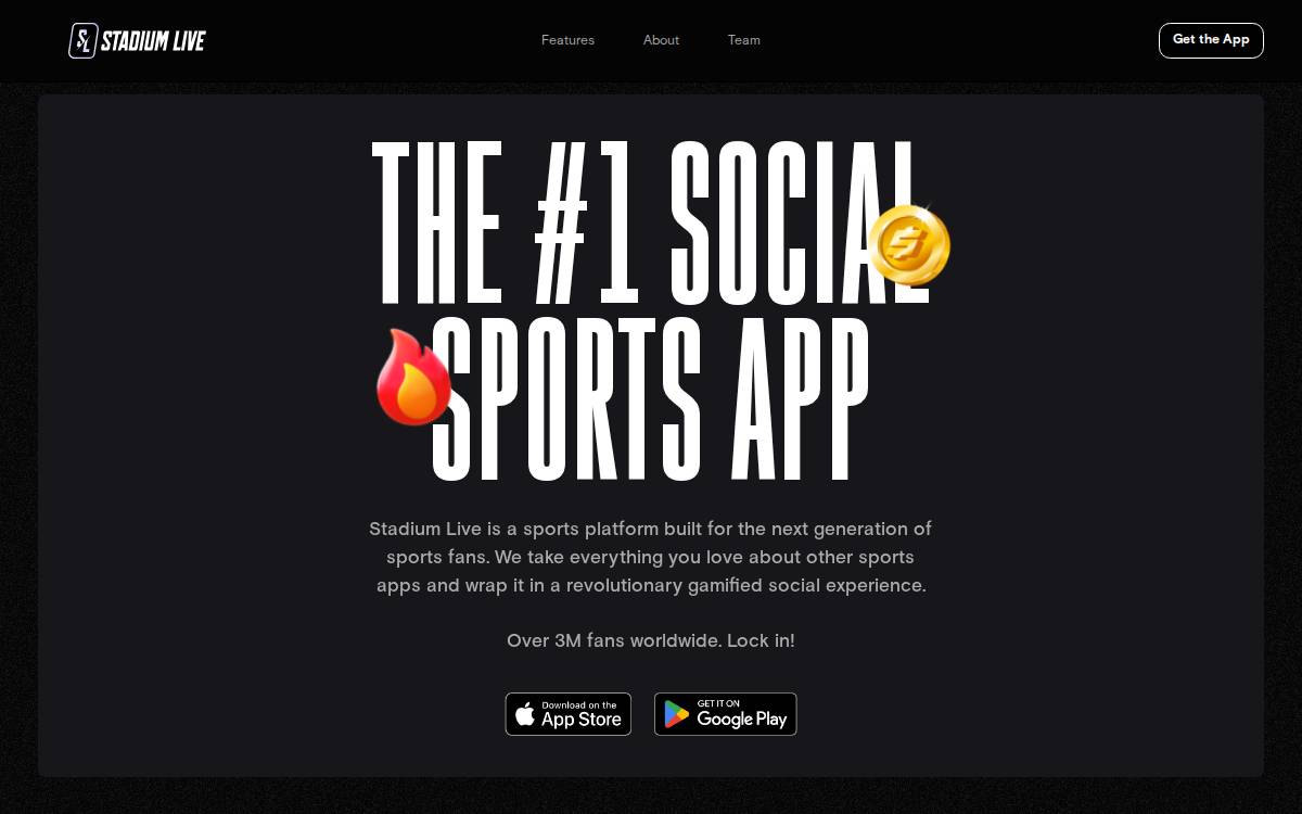 Stadium Live website preview