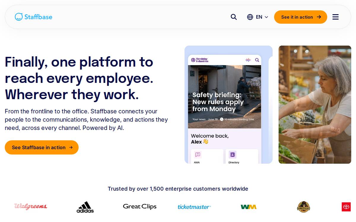 Staffbase website preview