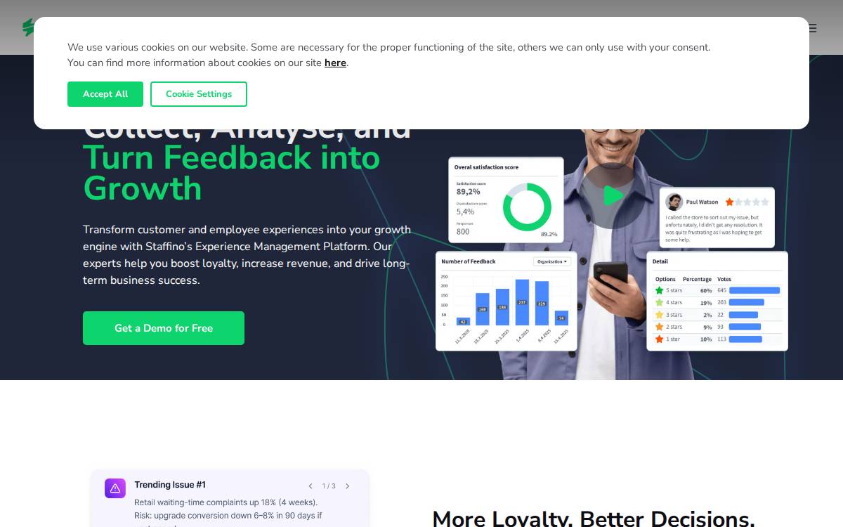 Staffino website preview