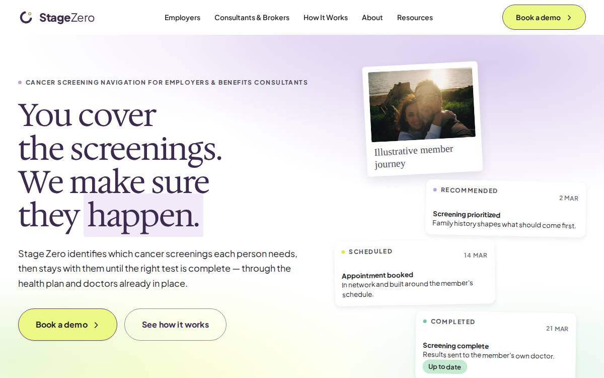 Stagezerohealth website preview