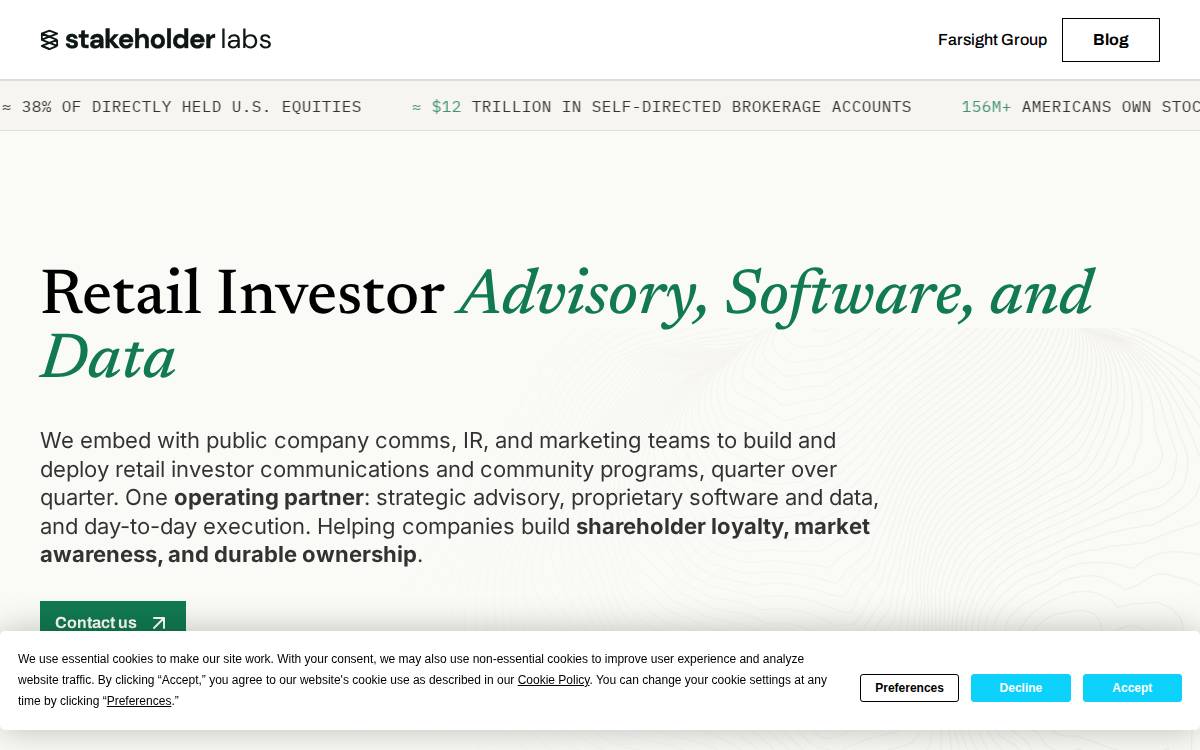 Stakeholder Labs website preview